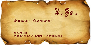 Wunder Zsombor névjegykártya